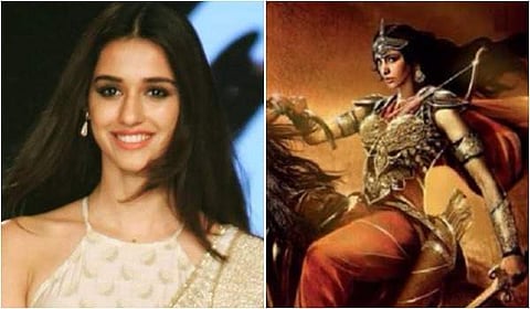 Disha Patani. (File Photo) | The first look poster of 'Sangamithra'. (Twitter@ThanandalFilms)