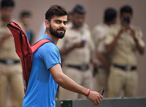 Indian captain Virat Kohli during a practice session ahead of the India-New Zealand ODI in Mumbai on Saturday.|PTI