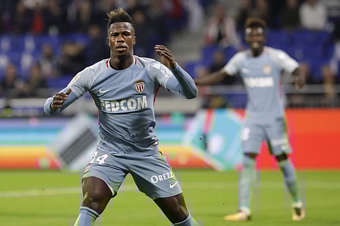 Monaco's Keita Balde reacts during their French League One soccer match against Lyon, in Decines, near Lyon. | AP