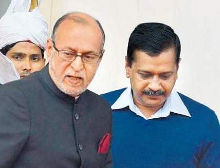 Anil Baijal with Arvind Kejriwal. Express Photo | Shekhar Yadav