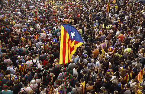 Pro-independence supporters celebrating Catalan independance. (File | AP)