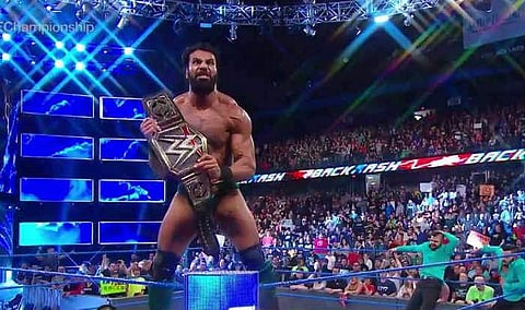 Jinder Mahal is WWE Champion. (Pic-courtesy-WWE Twitter account)