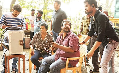 Gowtham Selvaraj with director duo Pushkar-Gayathri
