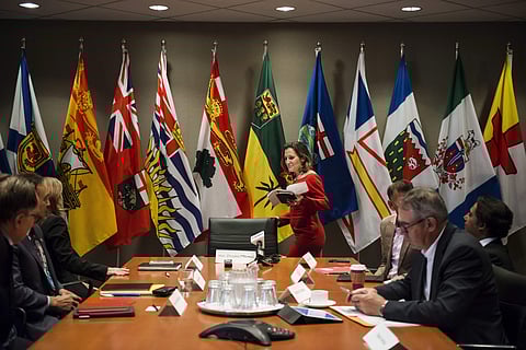 Canada's Minister of Foreign Affairs Chrystia Freeland enters to lead the NAFTA council in discussion on the modernization of the North American Free Trade Agreement. (Photo | AP)