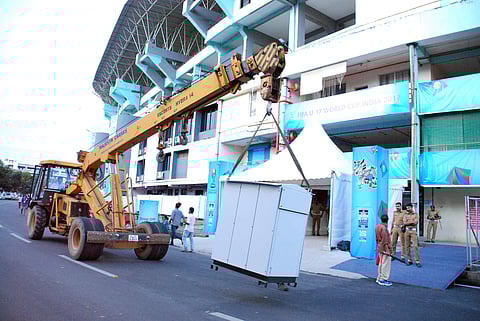 Of the six venues hosting the U-17 World Cup, Jawaharlal Nehru Stadium in Kochi is the only one without a compound. | Express Photo Service