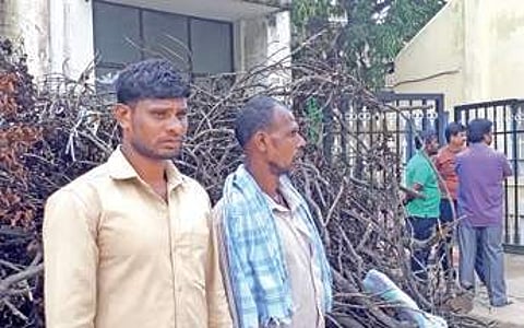 Anjaneya’s brother Dharvaiah at the hospital in Bengaluru on sunday