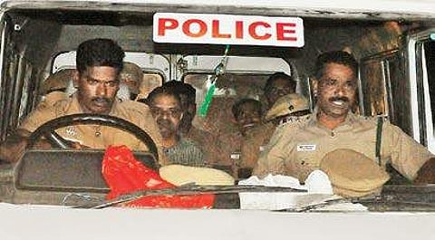 Perarivalan being escorted out of prison | Express Photo