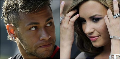 PSG star striker Neymar and Singer Demi Lovato