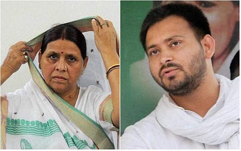 Rabri Devi and Tejashwi Yadav (File photo by PTI)
