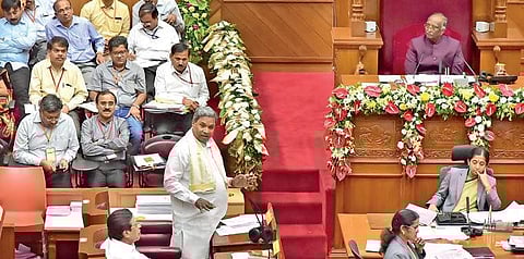 Chief Minister Siddaramaiah addresses the Legislative Council in Belagavi on Thursday