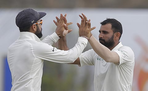 Injury-prone Mohammad Shami walked off the field after failing to complete his 14th over.|AP