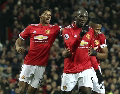Romelu Lukaku celebrates after scoring his side's fourth goal against Newcastle United | AP