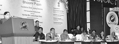 Chief Justice of India Dipak Misra addressing a meeting in Cuttack on Sunday | Express