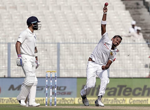 Pace spearhead Suranga Lakmal troubled India in both the innings | AP