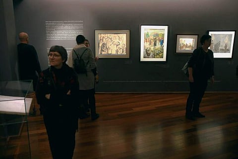People visit the the opening of the museum of painter and Holocaust survivor Samuel Bak's allegorical work inspired by Jewish history .