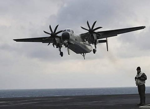 A similar type of the U.S. Navy plane carrying 11 crew and passengers crashed into the Pacific Ocean.|AP
