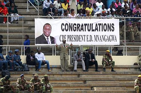 People gather for the presidential inauguration ceremony of Emmerson Mnangagwa in Harare, Zimbabwe.|AP