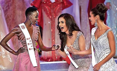 Miss World Manushi Chhillar (centre) has made Haryana proud. | PTI