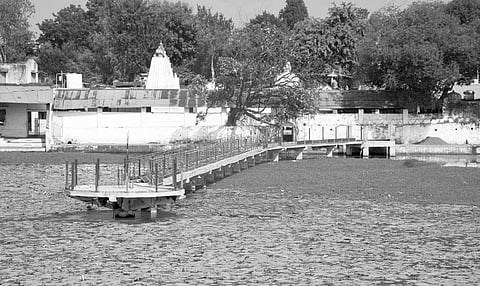 Observatory Tower (marked) work in temple tank underway | EXPRESS