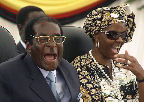 Robert and wife Grace Mugabe. (AP Photo)