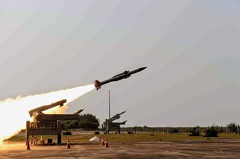 Surface-to-Air Missile Akash being test fired. (EPS)