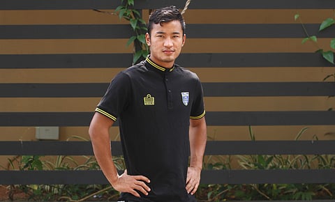 Kerala Blasters FC's Lalruatthara at the team hotel in Kochi on Wednesday. | MELTON ANTONY