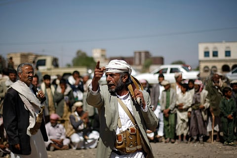 Yemeni rebel supporters gathered in Sanaa. | AP Photo/Hani Mohammed