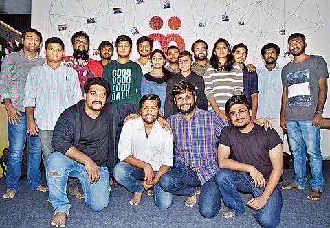 Charan Lakkaraju (inset) with the StuMagz team