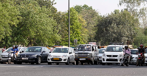 File photo of odd numbered cars seen during the second phase of the odd-even scheme for vehicles in New Delhi. Shekhar Yadav | EPS