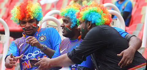 Fans who attended the India vs New Zealand T20I at the Sports Hub on Wednesday. | (Kaviyoor Santhosh | EPS)