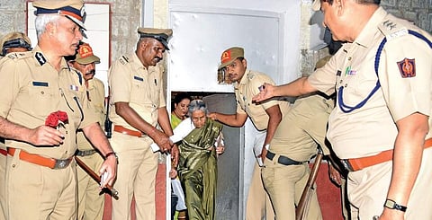 Parvathamma coming out of Central Jail on Wednesday. She was released for good conduct | vinod kumar t
