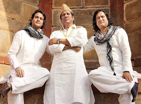 From left: Sohrab Faridi Nizami, Ustad Chand Nizami, and Shadab Faridi Nizami