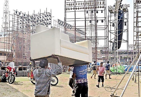 Preparations going on for World Telugu Conference at LB Stadium