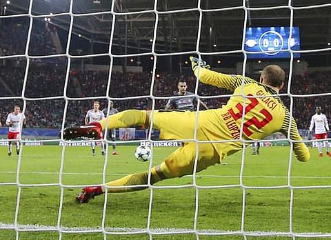 Peter Gulacsi during the Champions League Group G soccer match between RB Leipzig and Besiktas JK in Leipzig. |AP