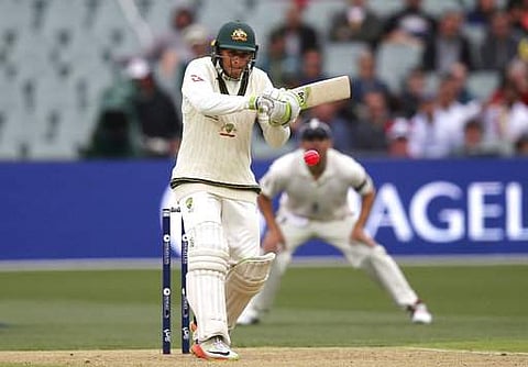 Australia's Usman Khawaja pulls a delivery from England's Stuart Broad during their Ashes test match in Adelaide. | AP