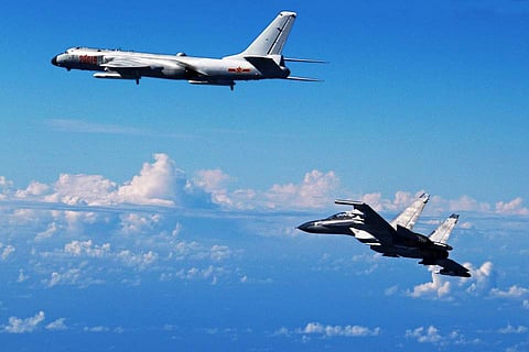 Local media reports estimate Chinese warplanes have conducted drills around Taiwan at least 20 times this year, compared with a total of eight times last year. (Photo | Associated Press)