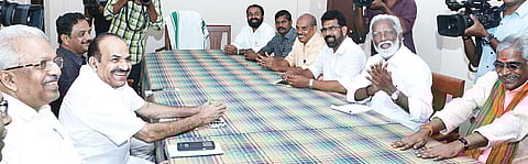 A file image of leaders of the CPM and BJP during peace talks in Kannur.| Express Photo Service