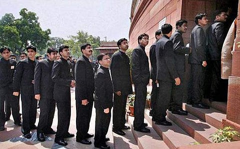 IAS trainees entering Parliament House in New Delhi. (File | PTI)