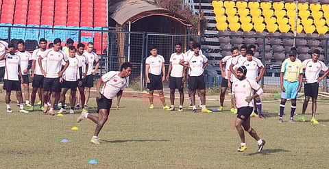 East Bengal team during a training session (Twitter/KF East Bengal)