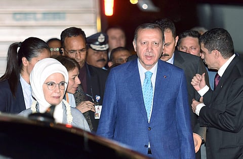 Turkish President Recep Tayyip Erdogan and his wife Emine Erdogan. | PTI