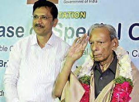 Padma Shri awardee Nerella Venu Madhav (right) | Sathya Keerthi