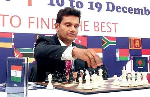 Jissmon Mathew at a chess tournament