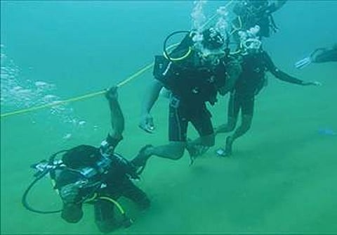 The volunteers selected by Friends of Marine Life undergoing training in scuba diving