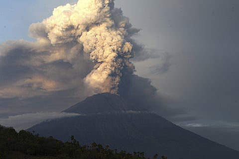 The volcano with a deadly history on Indonesia's Bali, one of the world's most popular resort islands, has spewed ash 7,600 meters (4.7 miles) high.| File photo by AP