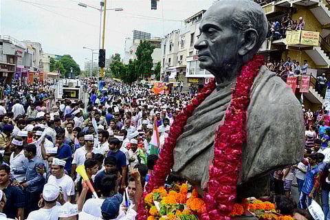 Patidar community members during their rally for reservation in Ahmedabad. |PTI