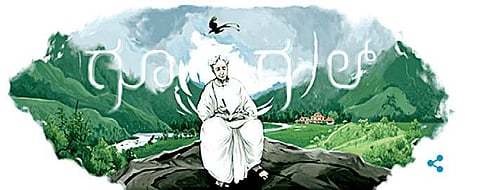 A Google doodle of Kannada writer Kuvempu on his birth anniversary on Friday