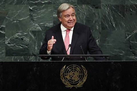 United Nations Secretary-General Antonio Guterres addresses the 72nd meeting of the U.N. General Assembly, at U.N. headquarters. Secretary-General Antonio Guterres . (Photo: AP)