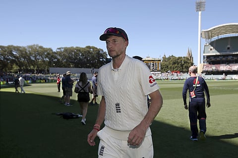 England's Joe Root walks off at the end of their Ashes Test match in Adelaide, Wednesday, Dec. 6, 2017. Australia won by 120 runs. | AP