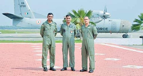 The ‘Sarang’ helicopter team that was part of the rescue operations.| B P Deepu