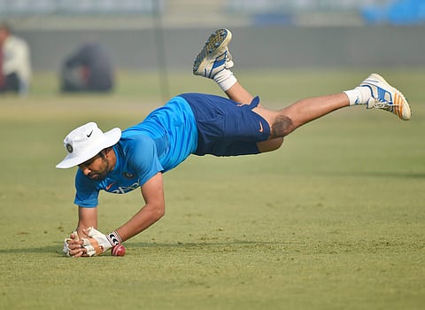 India Cricket team member Rohit Sharma during a practice session |PTI